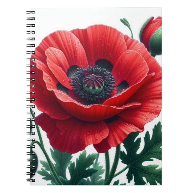 Caderno Espiral Red Poppy Floral (Frente)