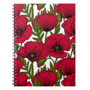 Caderno Espiral Red Poppy garden 2