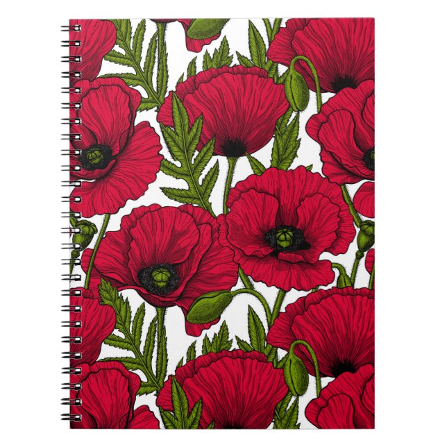 Caderno Espiral Red Poppy garden 2 (Frente)