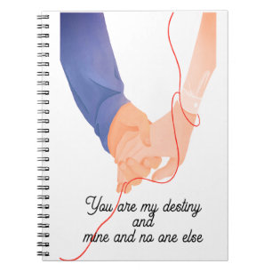 Caderno Espiral Red Thread of Fate - Soulmate Hand-Holding Love Ar