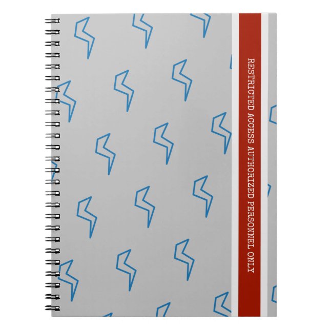 Caderno Espiral Red White Blue Restrito Access Lightning Bolt (Frente)