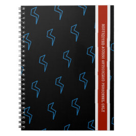 Caderno Espiral Red White Blue Restrito Access Lightning Bolt