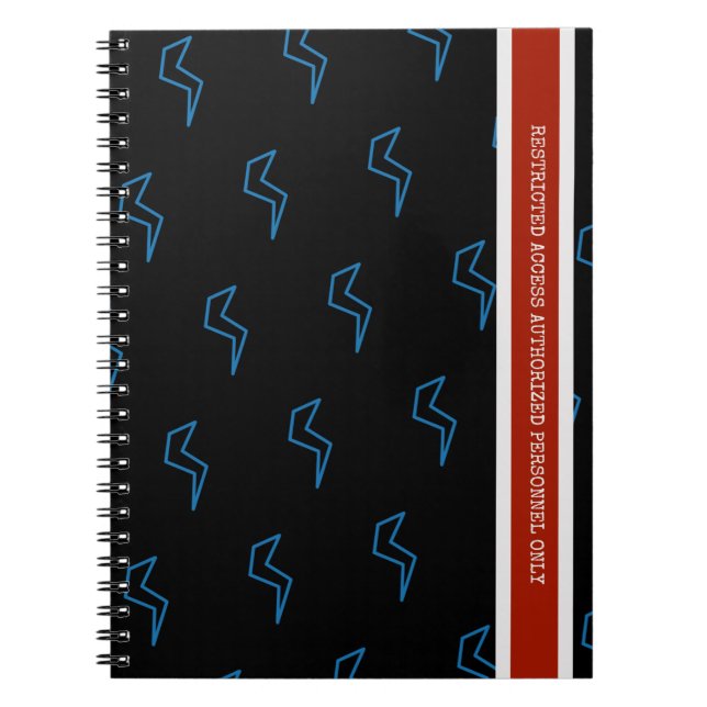 Caderno Espiral Red White Blue Restrito Access Lightning Bolt (Frente)