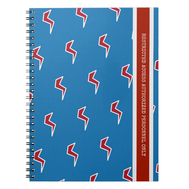 Caderno Espiral Red White Blue Restrito Access Lightning Bolt (Frente)
