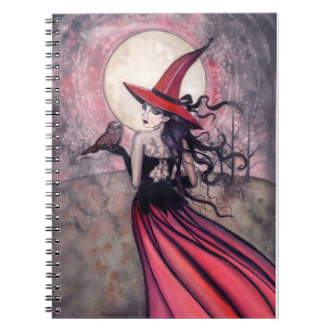Caderno Espiral Red Witch and Owl Notebook