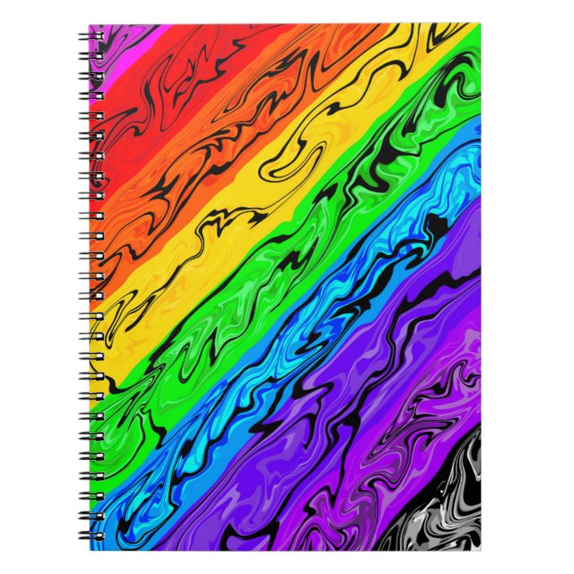 Caderno Espiral Redemoinhos de Arco-íris (Frente)