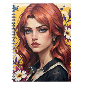 Caderno Espiral Redhead Portrait Floral 🌸✨