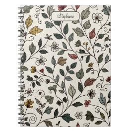 Caderno Espiral Reflective Intricate Whimsical Vine