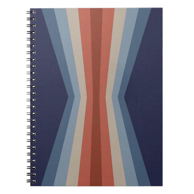 Caderno Espiral Reflexão arco-íris no estilo retrô (Frente)