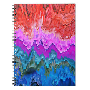 Caderno Espiral "Reflexão Radiante" Arte Abstrato colorida