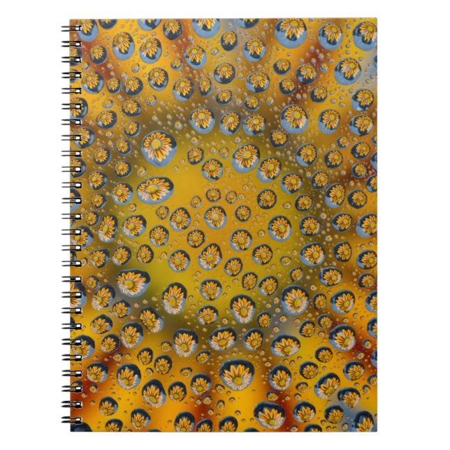Caderno Espiral Reflexo Dew Drop de flor, Crescent City, (Frente)