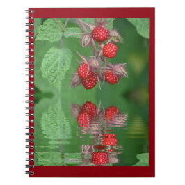 Caderno Espiral Reflexões de framboesa vermelha