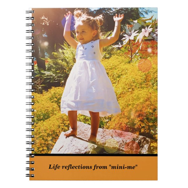 Caderno Espiral Reflexões de vida não filtradas de "mini-me" (Frente)