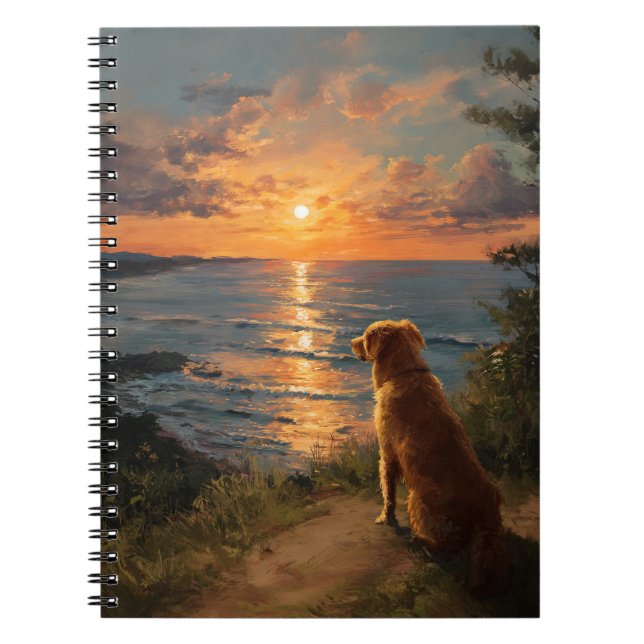 Caderno Espiral Reflexões Sunset com Notebook para Retriever de Ou (Frente)