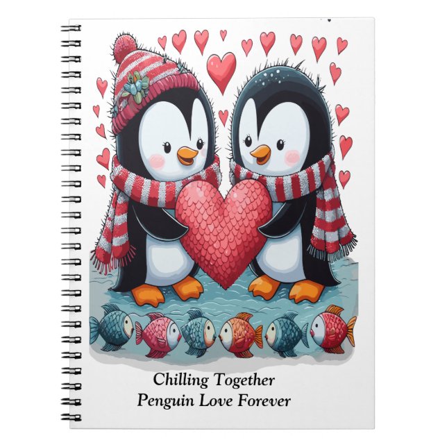 Caderno Espiral Refrigerindo Penguin Amor Por Namorados Nunca' (Frente)