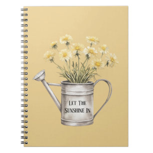 Caderno Espiral Regador de Flores Amarelas Deixa a Luz do Sol Entr