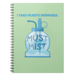 Caderno Espiral Regador de plantas nebulizando vasos de plantas