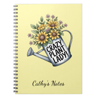 Caderno Espiral Regador Floral Amarelo Louca por Plantas