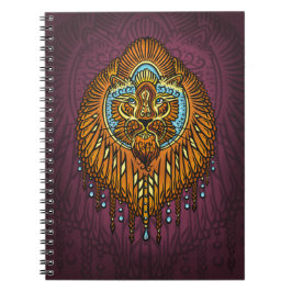 Caderno Espiral Regal Spirit Lion | Ornamentado Tribal Mandala Roa