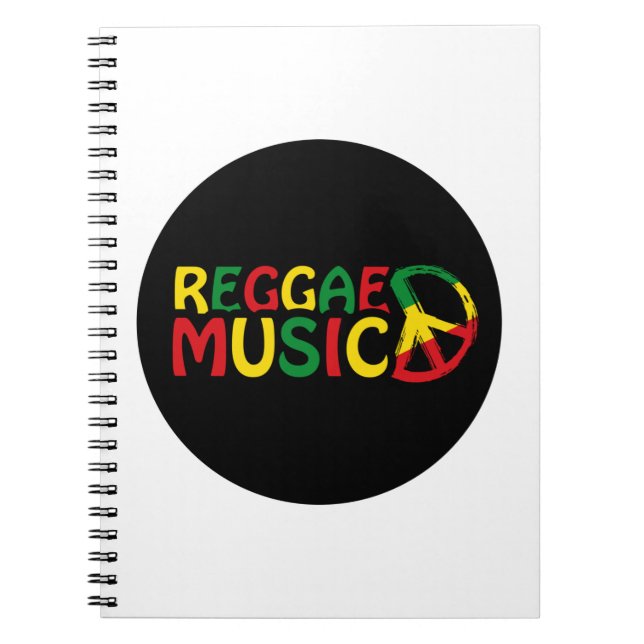 Caderno Espiral Reggae Music design, reggae art (Frente)