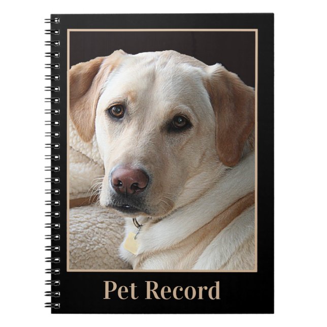 Caderno Espiral Registro de Pet do Retriever Labrador Amarelo (Frente)