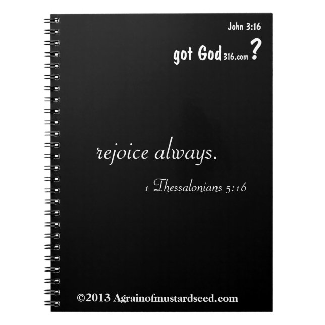 Caderno Espiral regozijar-se sempre com o notebook gotGod316.com (Frente)