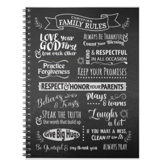 Caderno Espiral Regras da família - valores cristãos para viver ju