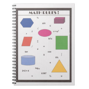Caderno Espiral Regras da matemática!