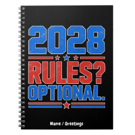Caderno Espiral Regras de 2028 Humor Político Divertido Opcional E