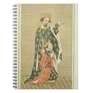 Caderno Espiral Rei Richard II (1367-1400) com seu pai Edward