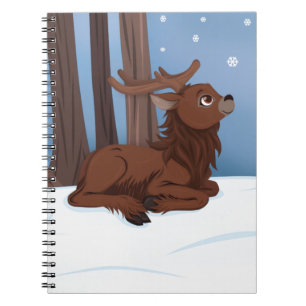Caderno Espiral Reindeer de inverno