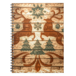 Caderno Espiral Reindeer Primitivo Snowflakes Natal Nórdico natal