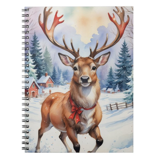 Caderno Espiral Reindeer Wonderland: Feriado Feliz (Frente)