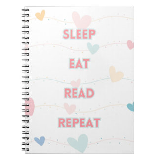 Caderno Espiral Reiniciar Comer Ler Repetir Notebook