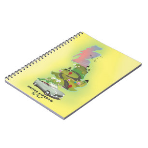 Caderno Espiral Reino Unido "By Road" Viagens vintage.