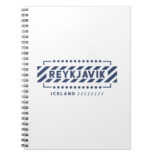 Caderno Espiral Reiquiavique Islândia Design Geométrico Moderno
