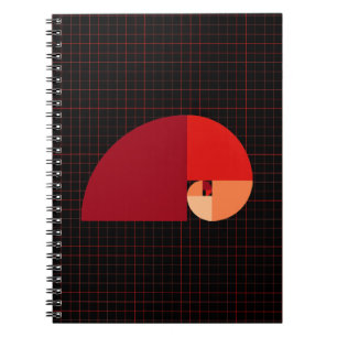 Caderno Espiral Relação dourada, espiral de Fibonacci