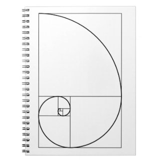 Caderno Espiral Relação dourada espiral de Fibonacci