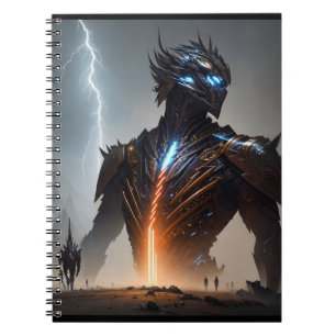 Caderno Espiral Relâmpago Cyborg Warrior