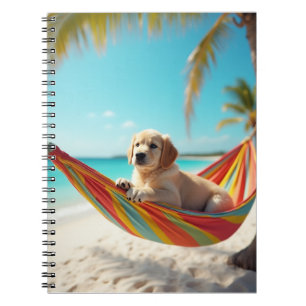 Caderno Espiral Relaxamento de Cães em Hammock