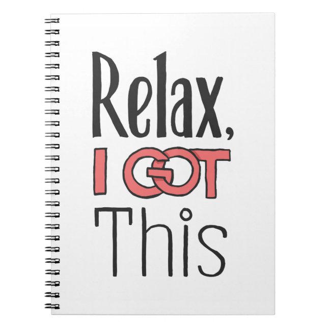 Caderno Espiral Relaxe, eu cuido disso (Frente)