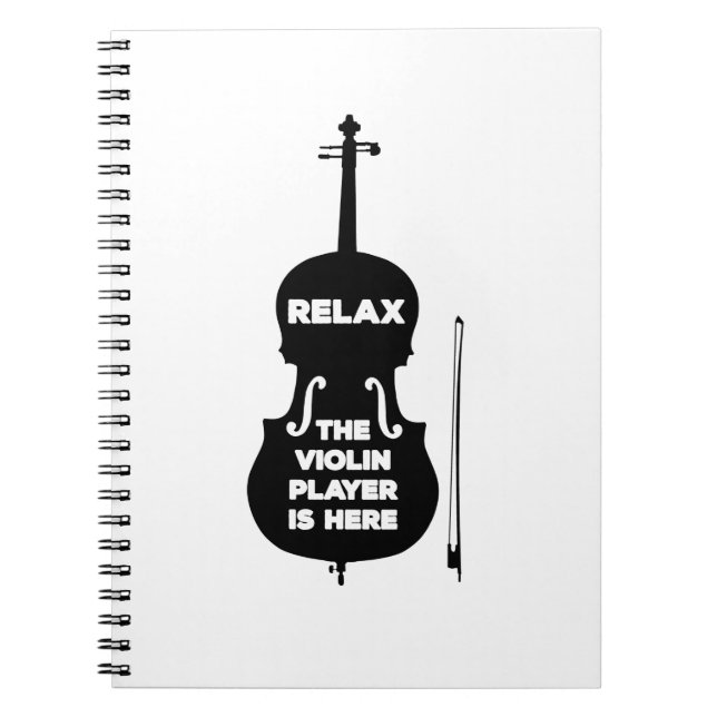 Caderno Espiral Relaxe, o Jogador de Violino está aqui (Frente)