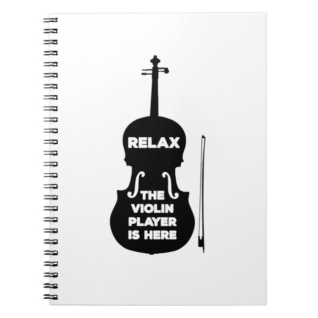 Caderno Espiral Relaxe, o Jogador de Violino está aqui (Frente)