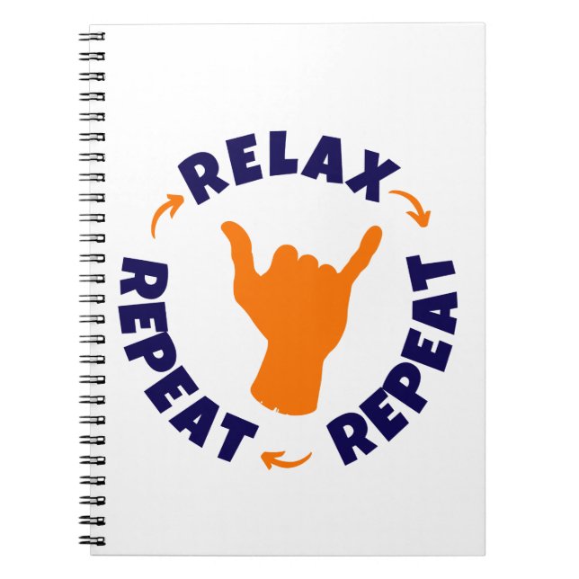 Caderno Espiral Relaxe. Repita. Repita. (Frente)