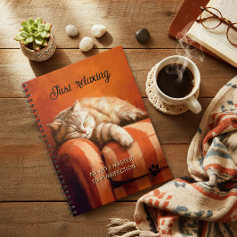 Caderno Espiral Relaxing Ginger Cat Notebook
