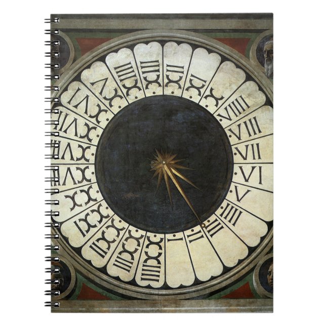 Caderno Espiral Relógio no Duomo por Paolo Uccello (Frente)