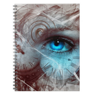 Caderno Espiral Relógio surreal de fantasia