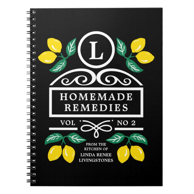 Caderno Espiral Remédios Caseiros Boho Limões (Frente)
