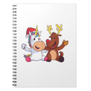 Caderno Espiral Rena Rudolph Natal Ren Unicórnio de Nariz Vermelho
