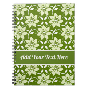 Caderno Espiral Repetição de Flor de Oliveira